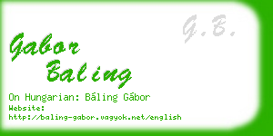 gabor baling business card
