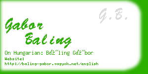 gabor baling business card